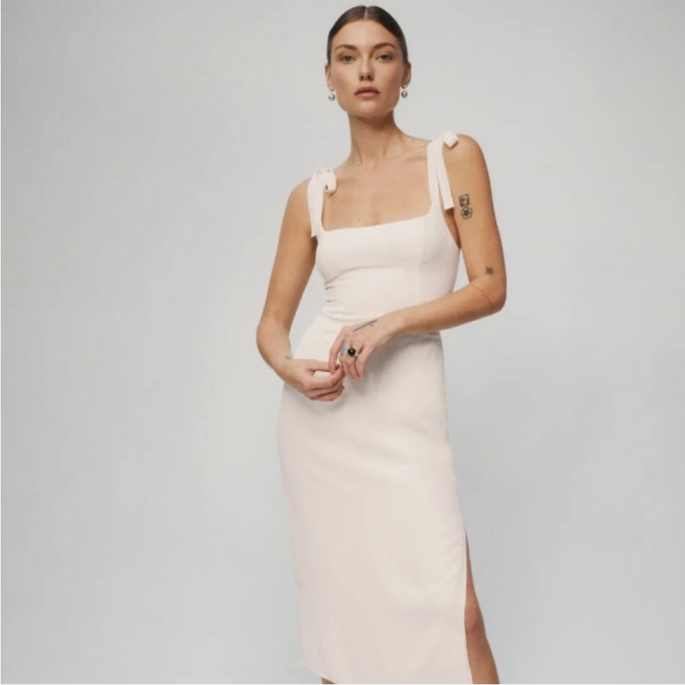 Reformation Besse dress white